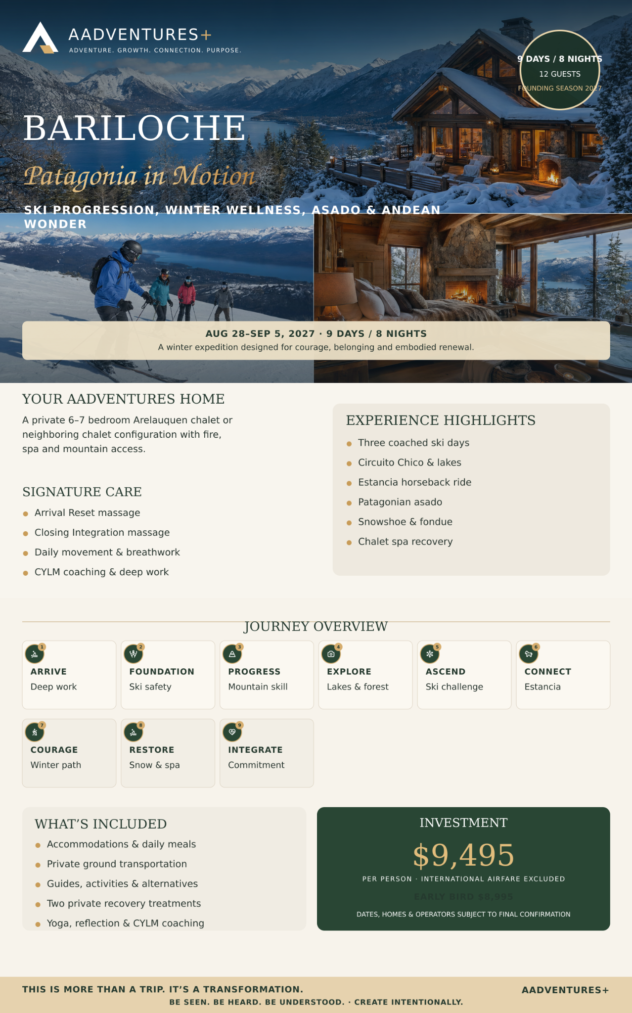 AAdventures+ Bariloche Patagonia in Motion destination flyer