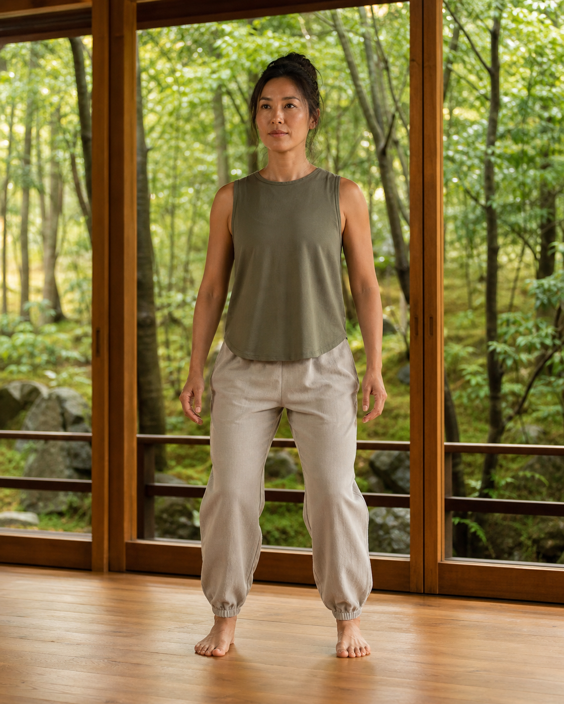 Practitioner standing in a grounded position for a very small supported pulse