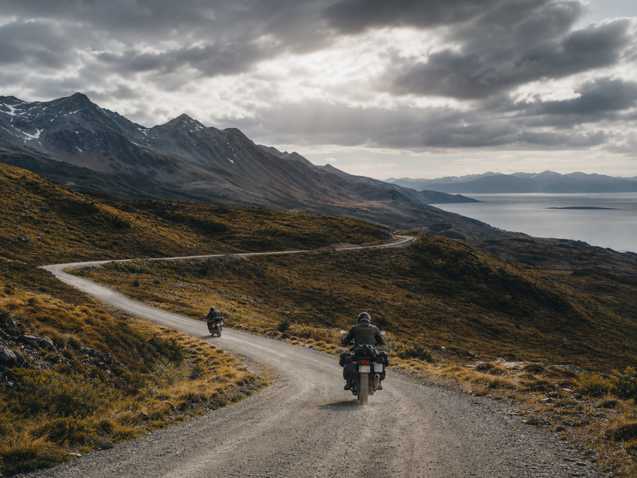 Motorcycle journey through the Fuegian Andes in Tierra del Fuego